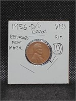 1956 D "Error" Lincoln Wheat Penny