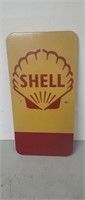 Metal Shell sign. 12" x 24".