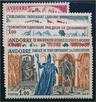 ANDORRA, FRENCH #155-157 & #159-160 MINT VF LH