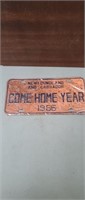 1966 Come Hom Year Plate.