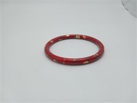 Designer Italy Laurana Red Enamel bangle bracelet