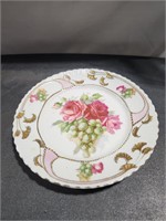 Beautiful Vintage Plate Roses & Grapes