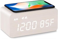 MOSITO Digital Wooden Alarm Clock with Wireless