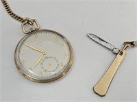Elgin Pocket Watch with Knife & Fob