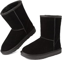 GoodValue Womens Snow Boots Suede Fur Lined Warm