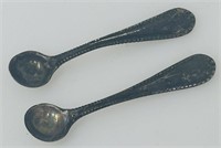 2 Antique Marked Sterling Salt Spoons
