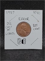 1957 "Error" Lincoln Wheat Penny