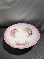 Vintage Serving Bowl Pink Edge