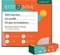 12 Packs  100% Compostable Bamboo Facial Tissues