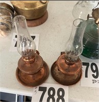 2 Copper Oil Lamps(Room 3)
