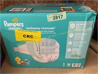 Pampers size 1 lock away channels 8-14lb diapers