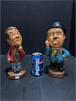 LAUREL AND HARDY CHALKWARE STATUE SET OF 2