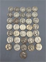 36 pre 1965 U.S. Quarters