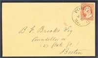 USA #10A ON COVER USED FINE-VF
