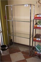 Metal Shelving Unit w/Glass Shelves