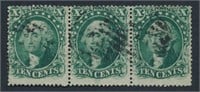 USA #33 STRIP OF 3 USED AVE