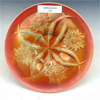 Dugan Peach Opal Four Flowers Plate