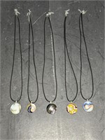 LOT OF 5 JABO MARBLE NECKLACES ALL FOR ONE MONEY
