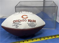 Chicago Bears Autographed Football w Plastic Case