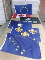 Group of 6 International Flags 3 x 5