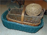 (5) Large Antique Baskets