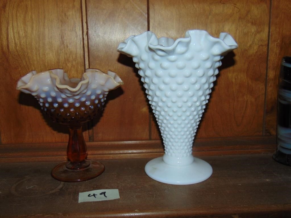 Lot of Fenton Type Art Glass Vases