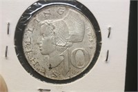 Austria 1957 10 Schillings Silver Coin