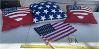 4th of July outdoor pillows, flag, wall decor