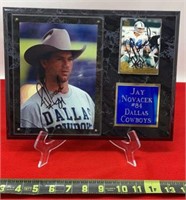 Jay Novacek 84 Dallas Cowboys signed plaque