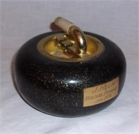 1970 curling stone ash tray.
