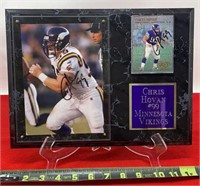 Chris Hovan 99, Minnesota Vikings signed plaque
