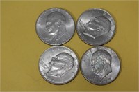 Lot of 4 Different Date Clad Ike Dollars