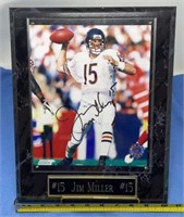 Chicago Bears Jim Miller 15, signed plaque