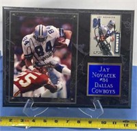 Jay Novacek 84 , Dallas Cowboys signed plaque