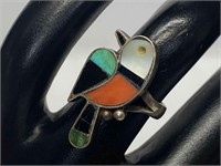 Sterling Mosaic Southwestern Bird Ring
