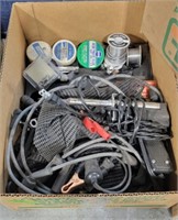 Soldering gun, solder, battery cables