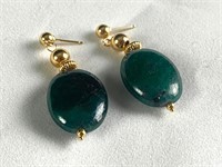 14k Gold & Jade Earrings