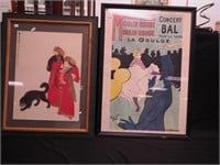 Two framed pieces including print featuring