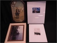 Group of framed photographic art including Door