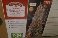 7.5 foot pre lit flocked Birmingham fir tree