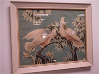 1940s era prints featuring two cockatoos (frame