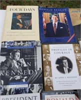Books on past presidents John F Kennedy, Ronald