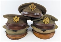 (5) Green & Tan US Military Dress Caps