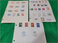 3 Sheets w/ Vintage Greek Stamps 1800's