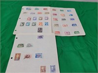 3 Sheets w/ Vintage Greek Stamps 1800's