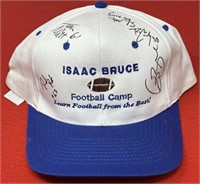 Isaac Bruce Football Camp Autographed Cap