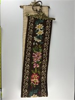 Embroidered wall decor bell pull