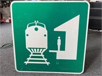 24" Metal train station sign