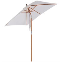 Outsunny 6.6x5ft Fir Wooden Patio Umbrella...