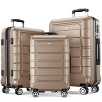SHOWKOO Luggage PC+ABS Durable Expandable...